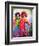 Two Clowns With A Violin And A Pipe-balaikin2009-Framed Art Print