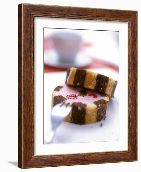 Two Colour Sponge Roulade with Raspberry Mousse Filling-Michael Boyny-Framed Photographic Print