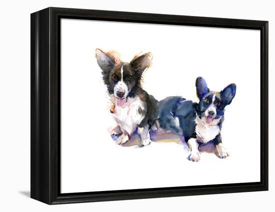 Two Corgis, 2015-John Keeling-Framed Premier Image Canvas