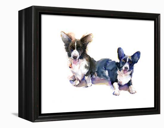 Two Corgis, 2015-John Keeling-Framed Premier Image Canvas