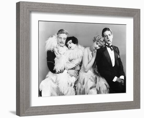 Two Couples Sitting Together Sleeping-null-Framed Photo