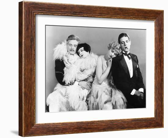 Two Couples Sitting Together Sleeping-null-Framed Photo