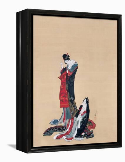 Two courtesans. Edo Period, ca. 1805-Katsushika Hokusai-Framed Premier Image Canvas