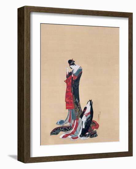 Two courtesans. Edo Period, ca. 1805-Katsushika Hokusai-Framed Giclee Print