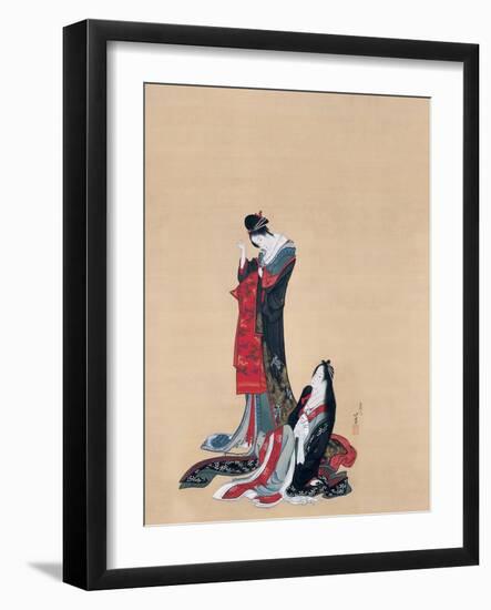 Two courtesans. Edo Period, ca. 1805-Katsushika Hokusai-Framed Giclee Print