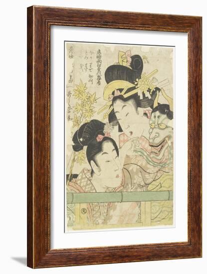 Two Courtesans in the Roles of Koi-Shigure Momiji No Rodai, 1781-1806-Kitagawa Utamaro-Framed Giclee Print