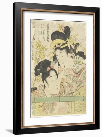 Two Courtesans in the Roles of Koi-Shigure Momiji No Rodai, 1781-1806-Kitagawa Utamaro-Framed Giclee Print