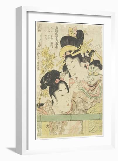 Two Courtesans in the Roles of Koi-Shigure Momiji No Rodai, 1781-1806-Kitagawa Utamaro-Framed Giclee Print