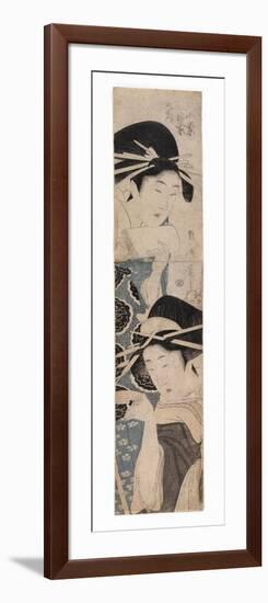 Two Courtesans, One with a Sake Cup, C.1795-1804-Kitagawa Kikumaro-Framed Giclee Print