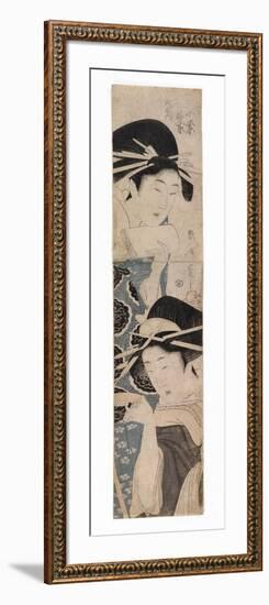 Two Courtesans, One with a Sake Cup, C.1795-1804-Kitagawa Kikumaro-Framed Giclee Print