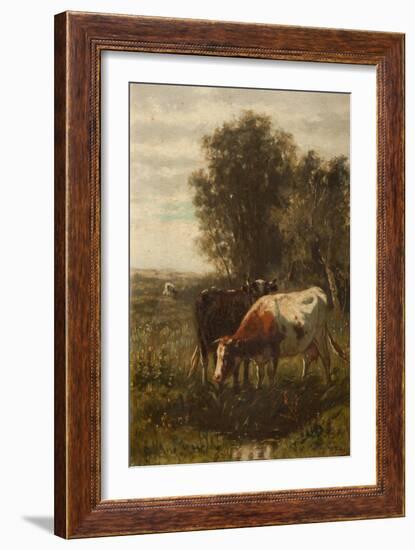 Two Cows in a Landscape-William Frederick Hulk-Framed Giclee Print