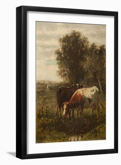 Two Cows in a Landscape-William Frederick Hulk-Framed Giclee Print