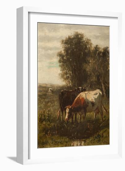 Two Cows in a Landscape-William Frederick Hulk-Framed Giclee Print