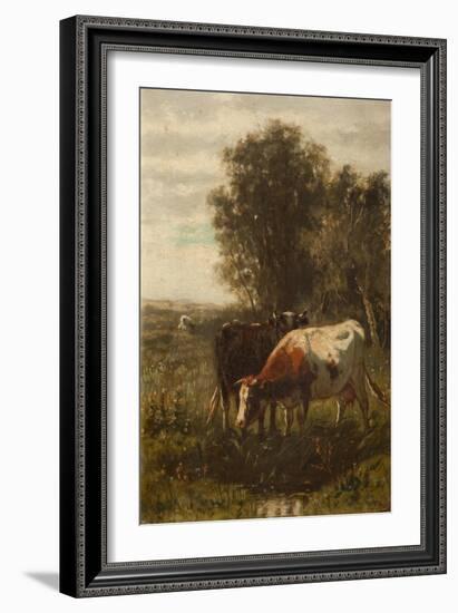 Two Cows in a Landscape-William Frederick Hulk-Framed Giclee Print