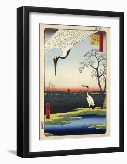 Two Cranes from Meisho Yedo Hiakkei (One Hundred Famous Views of Edo)-Ando Hiroshige-Framed Giclee Print