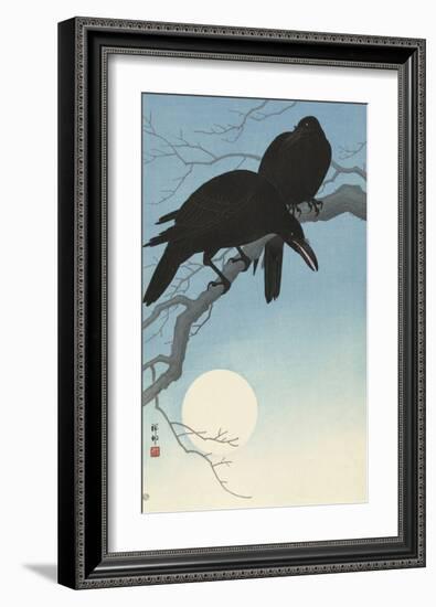 Two Crows on a Branch, 1927-Ohara Koson-Framed Art Print
