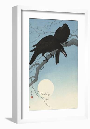 Two Crows on a Branch, 1927-Ohara Koson-Framed Art Print