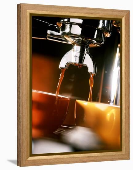 Two Cups Under a Coffee Machine-Ludger Rose-Framed Premier Image Canvas