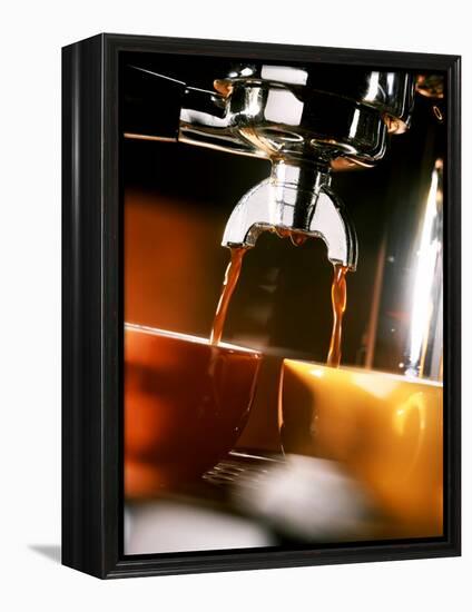 Two Cups Under a Coffee Machine-Ludger Rose-Framed Premier Image Canvas