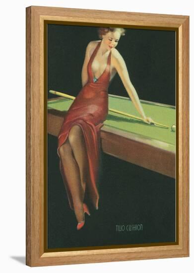 Two Cushion, Vamp Playing Pool-null-Framed Stretched Canvas