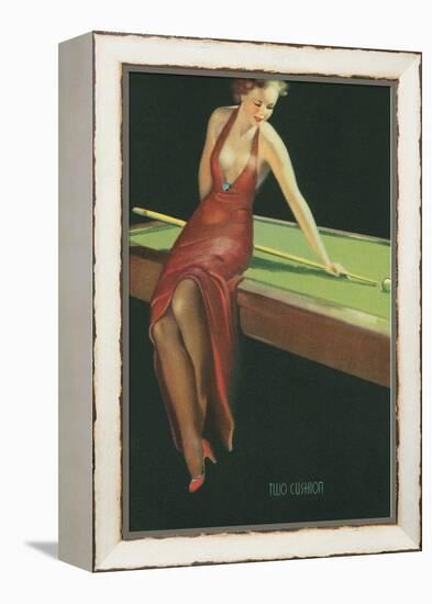 Two Cushion, Vamp Playing Pool-null-Framed Stretched Canvas