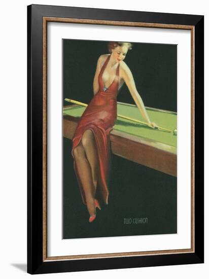 Two Cushion, Vamp Playing Pool-null-Framed Premium Giclee Print
