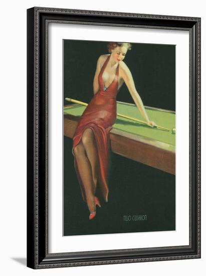 Two Cushion, Vamp Playing Pool-null-Framed Premium Giclee Print