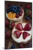 Two Custard Fruit Tarts With Strawberries, Blueberries, Raspberries And Mandarin Oranges In Custard-Shea Evans-Mounted Photographic Print