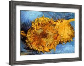 Two Cut Sunflowers, c.1887-Vincent van Gogh-Framed Giclee Print