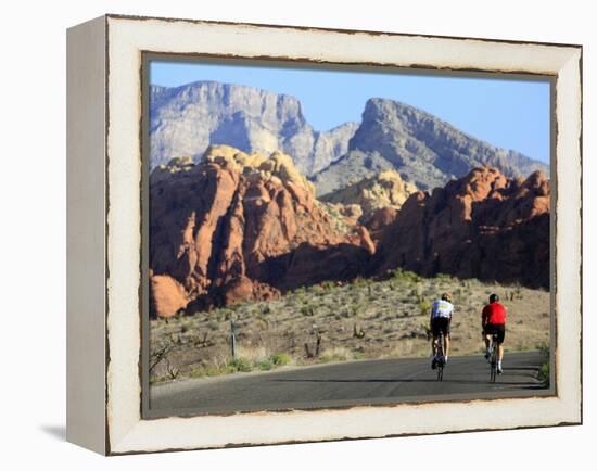Two Cyclists, Red Rock Canyon National Conservation Area, Nevada, May 6, 2006-Jae C. Hong-Framed Premier Image Canvas