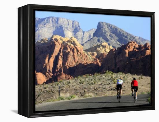 Two Cyclists, Red Rock Canyon National Conservation Area, Nevada, May 6, 2006-Jae C. Hong-Framed Premier Image Canvas