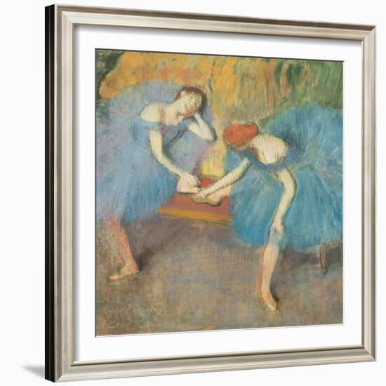 Two Dancers at Rest Or, Dancers in Blue, circa 1898-Edgar Degas-Framed Giclee Print