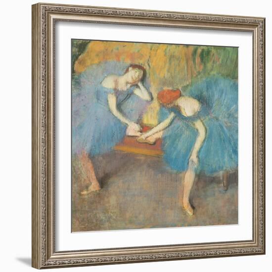 Two Dancers at Rest Or, Dancers in Blue, circa 1898-Edgar Degas-Framed Giclee Print