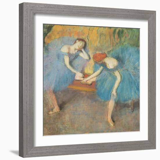 Two Dancers at Rest Or, Dancers in Blue, circa 1898-Edgar Degas-Framed Giclee Print