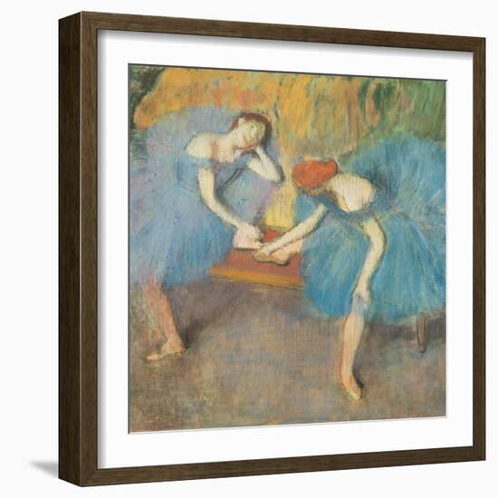 Two Dancers at Rest Or, Dancers in Blue, circa 1898-Edgar Degas-Framed Giclee Print
