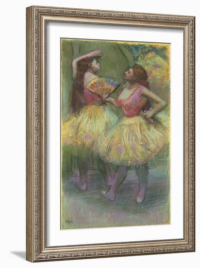 Two Dancers before Going on Stage; Avant L'Entree En Scene-Edgar Degas-Framed Giclee Print