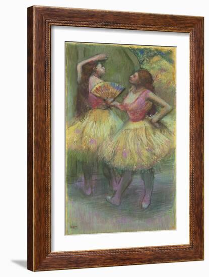 Two Dancers before Going on Stage; Avant L'Entree En Scene-Edgar Degas-Framed Giclee Print