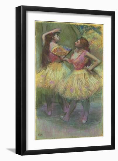 Two Dancers before Going on Stage; Avant L'Entree En Scene-Edgar Degas-Framed Giclee Print