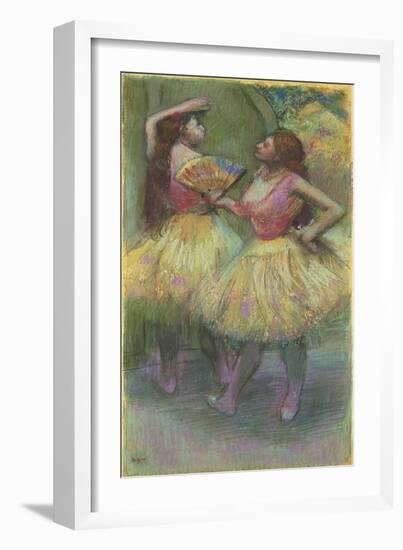 Two Dancers before Going on Stage; Avant L'Entree En Scene-Edgar Degas-Framed Giclee Print
