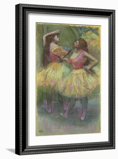 Two Dancers before Going on Stage; Avant L'Entree En Scene-Edgar Degas-Framed Giclee Print