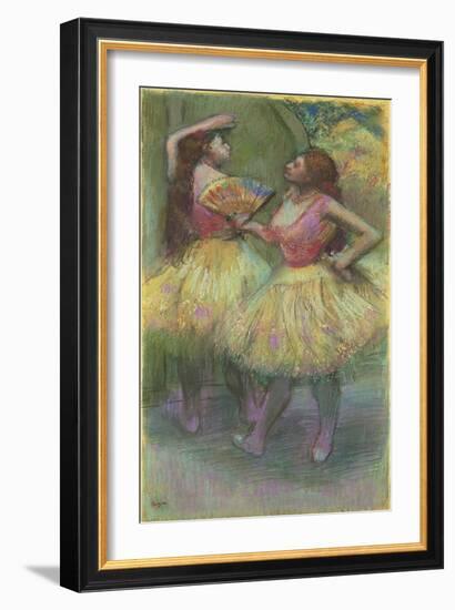 Two Dancers before Going on Stage; Avant L'Entree En Scene-Edgar Degas-Framed Giclee Print