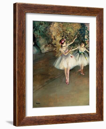 Two Dancers on the Stage, 1874-Edgar Degas-Framed Premium Giclee Print
