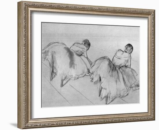 'Two Dancers Resting', c20th century-Edgar Degas-Framed Giclee Print