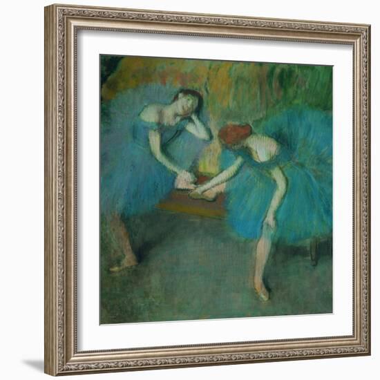 Two Dancers Resting, or Two Dancers in Blue, 1898-Edgar Degas-Framed Giclee Print