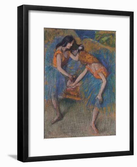 Two Dancers with Yellow Corsages, C.1902-Edgar Degas-Framed Giclee Print