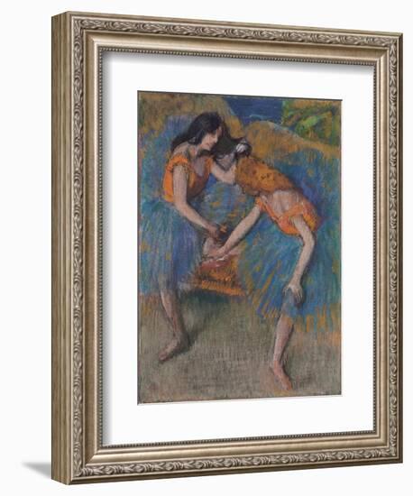 Two Dancers with Yellow Corsages, C.1902-Edgar Degas-Framed Giclee Print