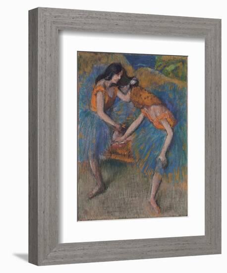 Two Dancers with Yellow Corsages, C.1902-Edgar Degas-Framed Giclee Print