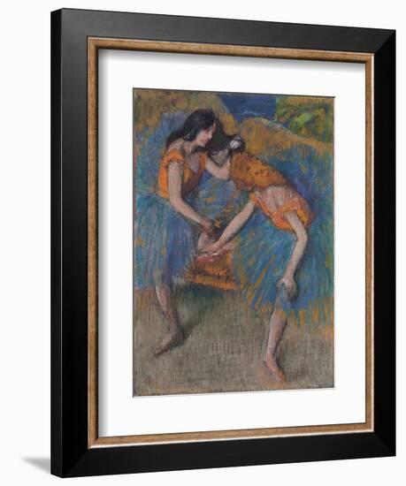 Two Dancers with Yellow Corsages, C.1902-Edgar Degas-Framed Giclee Print