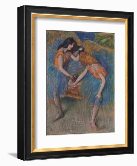 Two Dancers with Yellow Corsages, C.1902-Edgar Degas-Framed Giclee Print