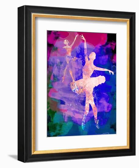 Two Dancing Ballerinas Watercolor 1-Irina March-Framed Premium Giclee Print